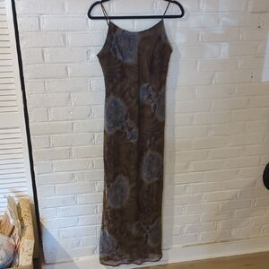 Vintage Elegant Dress! Blue And Brown 🤎